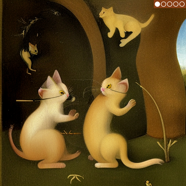 Jeux de chats à la manière de Jérôme Bosch et de Francis Bacon